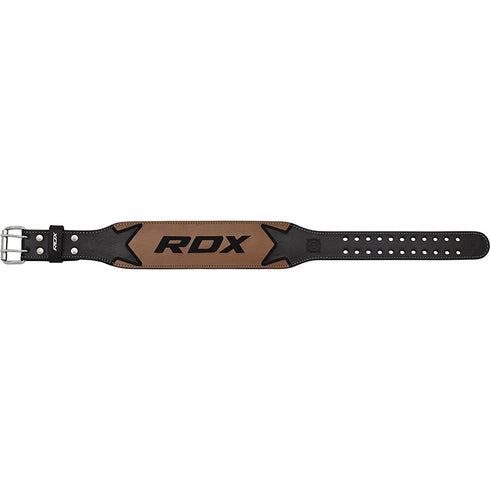 RDX 4 INCH BROWN LEATHER GYM BELT-4